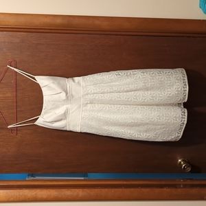 White Dress. Lace overlay.